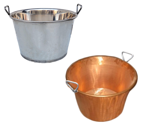 CUVES, CHAUDRONS - INOX et CUIVRE